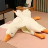 50190 cm Giant White Goose Plush Toys Soft Fyled Animal Big Duck Pillow Mycket stor soffa Cushion Girl Birthday Present 240223