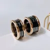 BZERO US maat 5-11 keramische ring ontwerper voor man paar 18K vergulde officiële reproducties Europese maat luxe sieraden cadeau voor vriendin met doos 014