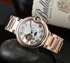 Luxury Brand Wrist-watch Mens lady Tourbillon Mechanical Movement Watch classic Roman dial Watches waterproof fashion designer Bracelet Silver Wristwatches