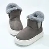 Сапоги 2024, зимние женские зимние ботинки, мужская обувь, непромокаемая замшевая плюшевая толстая подошва, хлопковая обувь с утеплителем на каблуке