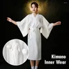 Ethnic Clothing Japanese Traditional Kimono Juban Women White Yukata Bottom Lining With Belt Haori Intimate Inner Wear Underwear