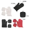 4 Pieces/Set Oven Gloves Baking Barbeque Mittens Mitts Kitchen Accessories 240227