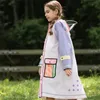 95cm175cm Kap Regenjas Poncho Vrouwen Kinderen Waterdichte Regenkleding Wandelen Kamp Regenjas Mantel Grote Rugzak Positie 240226