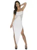 Casual Kleider Sommer Frauen Weiß Bodycon Verband Kleid Maxi Sexy V-ausschnitt Spaghetti Strap Club Promi Abend Landebahn Party Stil