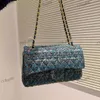 CC Bags Marca de Luxo Cross Body Womens Cross Body Tweed Bolsas de Ombro Clássico Mini Flap Sqaure Bolsa GHW Crossbody Ombro Retangular Vani