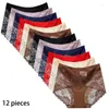 Damesslipjes 12 stuks sexy kanten slips R transparant ondergoed comfortabel zacht licht ademend vrouwelijke lingerie