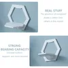 3pcs Hexagon Wall Shelf Punch Free Bedside Display Stand Flower Pot Holder Mounted Organizer TV Background Home Decor 240219