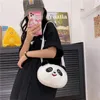 Sacos escolares personalizados bonito dos desenhos animados de pelúcia gigante panda crossbody saco personalizado bordado nome um ombro boneca mochila presente da menina