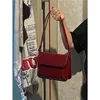 Evening Bags Retro Patent Leather Red Women's Shoulder Bag Bright Surface Crossbody Small Square Fashion Women Underarm Bride Handbag