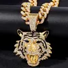 Lód moissanite Diamond 925 Silver 18K Gold Lion Tiger Tiger ręcznie robiony niestandardowy wisiorek dla mężczyzn mikro-inkrukł