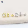 GRA -certifierade 925 Sterling Silver Earring Classic Design Screw Back Diamond Moissanite Ear Studs