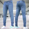 Man Pants Retro Washing Zipper Stretch Jeans Casual Slim Fit Byxor Male Plus Size Pencil Denim Skinny For Men 240227