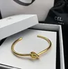 Women Fashion Knotting Bangle Bracelet Gold Silver Wristband Cuff Simple Designer Bracelet High Quality Jewelry Wedding Lovers Gift With Box