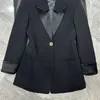 Damenanzüge High-End-farbige Freizeitanzugjacke Mode Single Button Revers Taille bis Blazermantel für Frauen 24 Frühling Y2K-Kleidung Runway