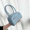 Koreanischer Stil PU Handheld Bag Damen Mode Retro Aberarm Kissenbeutelbox geformte Feste Farbe Weiche kleine quadratische Taschen 240226