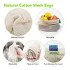 9Pcs Reusable Cotton Mesh Bag Kitchen Fruit Vegetable Produce Bags Home Storage Bags Organizer Washable Cotton Shopping Bag 240229