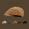 INS Vintage Berets Männer Frauen Distressed Solid Color Maler Hut Harajuku Straße Casual Forward Cap Reversible Tragbare Unisex 240229