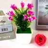 Decorative Flowers Artificial Plant Simulation Lily Flower Pinecone Potted Plants Home Decor Office Shop Multi Colors Optional