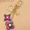 Keychains Luxury Key Blooming Flowers Keychains Designer Key Woman Classic 2 Styles Letter Petal 240303