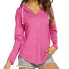 Damesblouses Elegante damesblouse Hoodie Trekkoord V-hals Capuchon Lange mouw T-shirt Losse tops