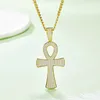 Best Selling Hip hop Iced Out D VVS Moissanite Colar Mens Womens Cross Pendant Colares