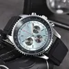 30% OFF relógio para homens Novo 48mm de diâmetro All Dial Work Quartz NAVITIMER 1884 Top Luxury Chronograph Clock Steel Belt Mens Fashion BREI