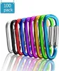 100 st carabiners Clips Aluminium D Ring D Form Spring Snap Keychain Carabiner för utomhuscamping Vandringssporttillbehör 240223