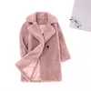 Down Coat Children's Clothing Autumn Baby Girls Plysch Warm Winter Pälsimitation Cashmere Lapel Trench CT121