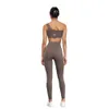 Lu Align TShirt Outfit Femmes Yoga Sports Lycra Sangle D'épaule Unique Bonnet Amovible Noir Femmes Antichoc Rassemblement Soutien-Gorge Bas Élargissement Dos Solide Jogger Gry Lu08 2