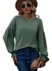 Damesblouses 2024 Top Herfst/Winter Product Ronde hals Gevouwen Lantaarnmouwen Lang T-shirt