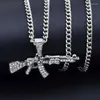 Pendentif Colliers Hip Hop Punk Raffiné Élégant Glacé Or Argent Couleur Alliage Pistolet Pendentifs Collier Pour Hommes Rappeur Bijoux