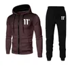 11 digit pattern Mens Sport Sets HoodiesRunning Pants 2Piece Suits Casual Sweatshirts Tracksuit Polka Dot Sportswear 240227