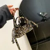 Mini geparda szachownica torebka torebka żeńska impreza wieczorowa kosmetyka kosmetyczna torba sprzęgła sznurka pu mała torba na ramię 240223
