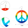 Necklace Earrings Set 5Pcs Carnival Party Hippie Colorful Peace Charm Cosplay With Show Pendant Decoration Accessories Halloween