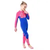 Costume da bagno da donna Muta in neoprene da 3 mm per bambini Costume intero caldo a maniche lunghe da ragazza Immersione Nuoto Snorkeling Protezione solare Surf