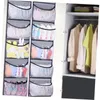 Storage Boxes 5 Compartment Hanging Bag Organizer With Pockets Non-Woven Fabric Wall-Mounted Closet Door Clothes