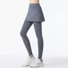 Lu Align Leggings Lu Outfit med kvinnors yogabyxor klär sig höga midja sportstrumpbyxor Fitness kostym Athletic Wear Jogger Gry Lu-08 2024