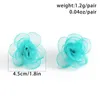 Stud Earrings Elegant Lace Fabric Flower For Women Trendy Charms Wedding Decoration On Ear 2024 Fashion Jewelry Female Lady Gift