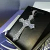 Tasarımcı Bling Diamond Stone Cross kolyeler kolye platin kaplama erkekler kadın sevgili hediye dini mücevher