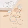 Cluster Rings LXY-W Fashion Vintage Geometric Ring For Women 2024 Silver Color Lotus Eye Crystal Set Trendy Personality Jewelry Gift