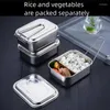 Dinnerware Portable Stainless Steel Lunch Box For Kids Adult Leak-proof Container Bento Snack Storage Large Capacity Compartment