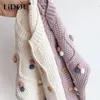 Весенне-осенний однотонный корейский милый свитер Kawaii для девочек, кардиган, однобортный фиолетовый топ, милая универсальная детская одежда 240223