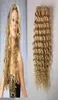 613 Kinky Curly Clip in Human Hair Extensions Brazilian 100 Remy Hair 8 PCSSet 613 Blond Virgin Hair 100gset1039477