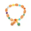 Charm Bracelets Chinese Style Ancient Single Circle Bead Bracelet For Women Agate Fashion Female Ladies Present Jewelry