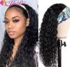 Lace Wigs Headband Wig Human Hair Water Wave Full Remy Glueless Half Natural For Women Yepei68259905425699