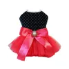 Dog Apparel Easy To Put On Pet Dress Stylish Princess With Bow Decoration Comfortable Summer Clothing Dot For Dogs Wedding