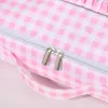 Lunch Bag Ruffle Plaid Insulated Cooler Box Kid Child School Thermal Food Tote Women Waterproof Leakproof Portable Reusable 240228