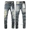 Purp jeans designer mens för män denim byxor mode lila jeans kvinnor lila varumärke trender nödställda svart cyklist smal fit motorcykel tröjor 876