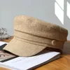 Berets feminino estilo francês chapéu liso boné militar outono cor sólida jovem estudante octogonal chapéus preto senhoras elegância boina bonés