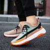 Fashionable Running Shoes Men's Spring New High-quality Flying Woven Shoes Dad Shoes Height Increasing Breathable Mesh SneakersF6 Black white